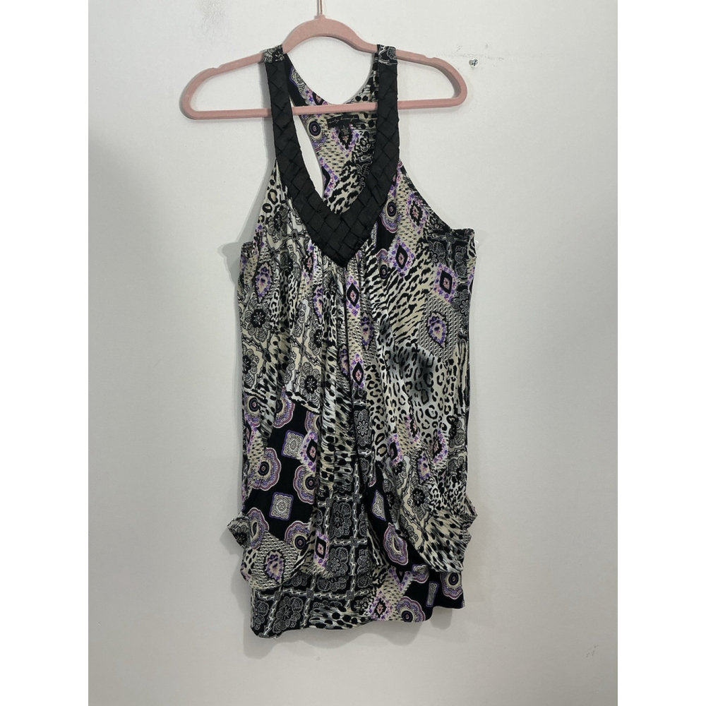Womans City Triangles Size Large Sleeveless Multicolor Balloon Tank Top